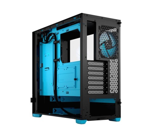 Корпус ПК без блока питания/ Case Fractal Design Pop Air RGB Cyan Core TG Clear Tint, Midi-Tower, 3x120mm RGB, 2xUSB-A 3.2 ATX, mATX, mITX Black/Cyan