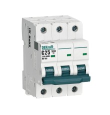 Авт. выкл. 3P 25A х-ка C ВА-105 10кА 1 DEKraft