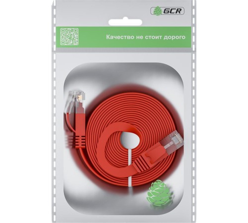 GCR Патч-корд PROF плоский прямой 0.3m, UTP медь кат.6, красный, 30 AWG, ethernet high speed 10 Гбит/с, RJ45, T568B, GCR-52845 GCR Патч-корд PROF плоский прямой 0.3m, UTP медь кат.6, красный, 30 AWG, ethernet high speed 10 Гбит/с, RJ45, T568B, GCR-52845