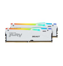 Память оперативная/ Kingston 32GB 5200MT/s DDR5 CL40 DIMM (Kit of 2) FURY Beast White RGB XMP