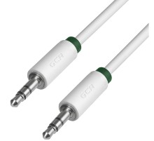 Greenconnect Кабель аудио 0.25m jack 3,5mm/jack 3,5mm белый, зеленая окантовка, ультрагибкий, 28 AWG, M/M, Premium GCR-AVC1662-0.25m, экран, стерео