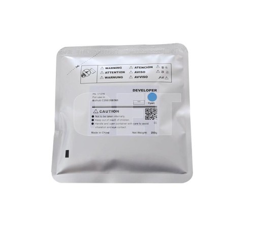 -/ Девелопер для KONICA MINOLTA Bizhub C258/C308/C368 (CET) Cyan, 200г, 600000 стр. Для использования в блоках проявки DV-313C.