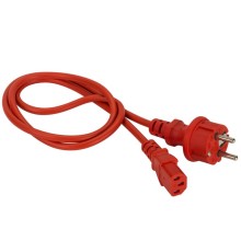 Шнур питания Шнур питания C13-Schuko прямая, 3х0.75, 220В, 10А, красный, 1 метр