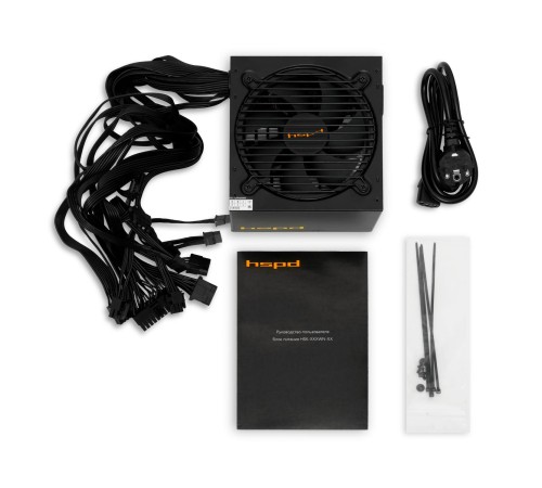 Блок питания/ Power Supply HSPD, 700W 80+ White (ATX, 2.52, Non-modular, 1x24(20+4)pin 500mm, 1xCPU 8(4+4)pin 550mm, 1xPCIe*2 8(6+2)pin 500+150mm, 2xSATA*3 400+150+150mm, 1xMOLEX4pin*3 400+150+150mm , Active, 120x120mm, 150x140x86mm, APFC, OVP, UVP, SCP,