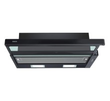 Вытяжка BOSCH Serie 2, встраивамая вытяжка с выдвижным экраном, 60 см, цвет черный, производительность до 300 м3/ч, режим отвода/циркуляции, 3 ступени мощности, кулисные переключатели, LED-освещение