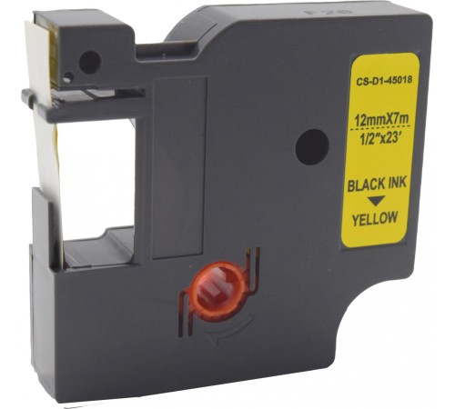 -/ Картридж ленточный Cactus CS-D1-45018 45018 черный/желтый для Dymo LM 160, 210D, 280, PnP, 420P, 500 TS; Rhino Pro 6000, 5200, 4200