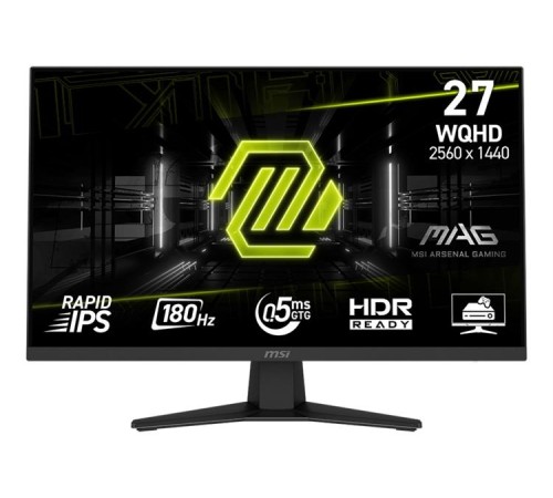 Монитор MSI MAG 274QF 27" 16:9 WQHD(2560x1440) Rapid IPS Flat, 0,5ms, 1000:1, 100M:1, 250nits, 2xHDMI 2.0b, DP 1.4a, Tilt, VESA,180Hz,Black,1y w-ty