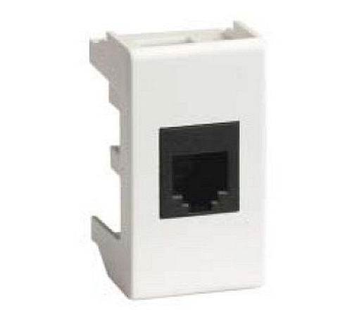 Ком.роз. RJ45 кат.6 экран., 8P8C, Viva, белая, 1мод