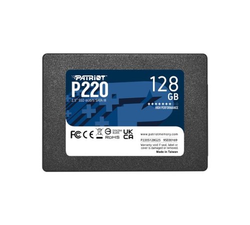 Твердотельный накопитель Patriot SSD P220 128GB SATA3 2.5" R550/W480 TBW 60TB 3D NAND