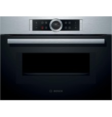 Встраиваемая электрическая духовка BOSCH С СВЧ, 45.5x59.5x54.8 см, 45л, дисплей, 6 режимов, EcoClean, сталь, максимальная мощность микроволн 900 Вт