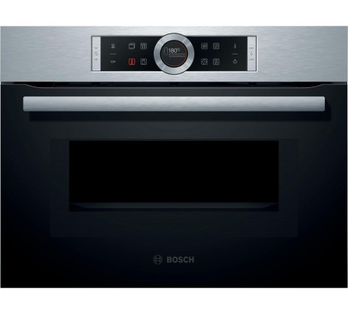 Встраиваемая электрическая духовка BOSCH С СВЧ, 45.5x59.5x54.8 см, 45л, дисплей, 6 режимов, EcoClean, сталь, максимальная мощность микроволн 900 Вт
