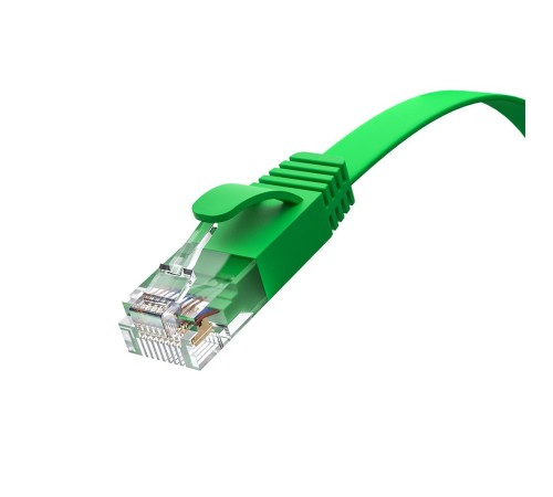 GCR Патч-корд PROF плоский прямой 5.0m, UTP медь кат.6, зеленый, 30 AWG, ethernet high speed 10 Гбит/с, RJ45, T568B, GCR-52843 GCR Патч-корд PROF плоский прямой 5.0m, UTP медь кат.6, зеленый, 30 AWG, ethernet high speed 10 Гбит/с, RJ45, T568B, GCR-52843