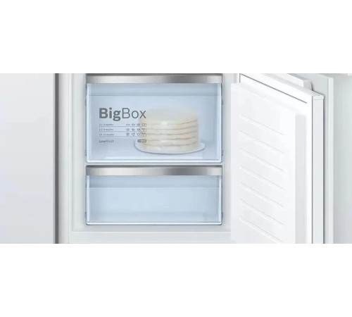 Встраиваемый холодильник BOSCH 177.2х54.1х54.5 см, 272 (211+64) л, LED Освещение, зона свежести Hydrofresh, BigBox в морозилке