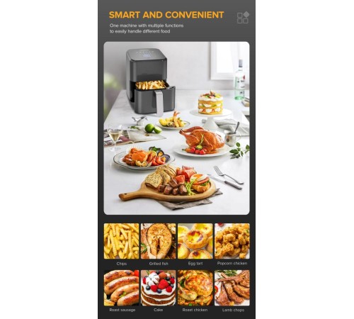 Аэрогриль LEACCO AF010 Air Fryer Black