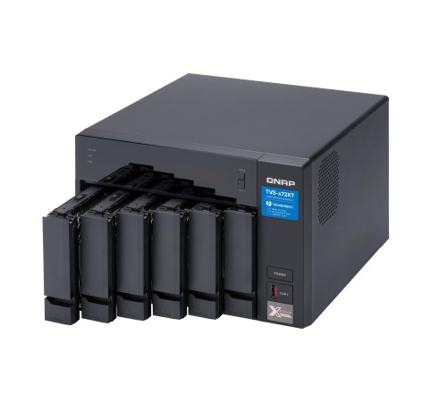 Сетевое хранилище без дисков/ SMB QNAP TVS-672XT-i3-8G 6-Bay NAS, Intel Core i3-8100T 4-core 3.1 GHz Processor, 8GB DDR4 RAM (max 32GB RAM), 6x 2.5"/3.5" SATA HDD/SSD + 2x M.2 PCIe SSD slot, 2xGbE LAN, 1 x 10GBase-T, 2 x Thunderbolt 3 port Сетевое хранилище без дисков/ SMB QNAP TVS-672XT-i3-8G 6-Bay NAS, Intel Core i3-8100T 4-core 3.1 GHz Processor, 8GB DDR4 RAM (max 32GB RAM), 6x 2.5"/3.5" SATA HDD/SSD + 2x M.2 PCIe SSD slot, 2xGbE LAN, 1 x 10GBase-T, 2 x Thunderbolt 3 port