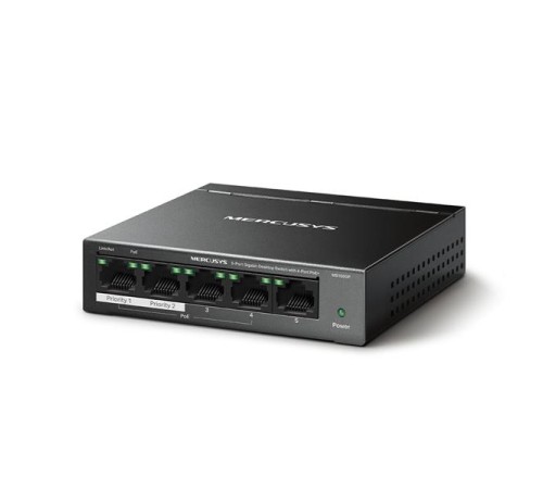 коммутатор Mercusys MS105GP, 5-Port Gigabit Desktop Switch with  4-Port PoE+