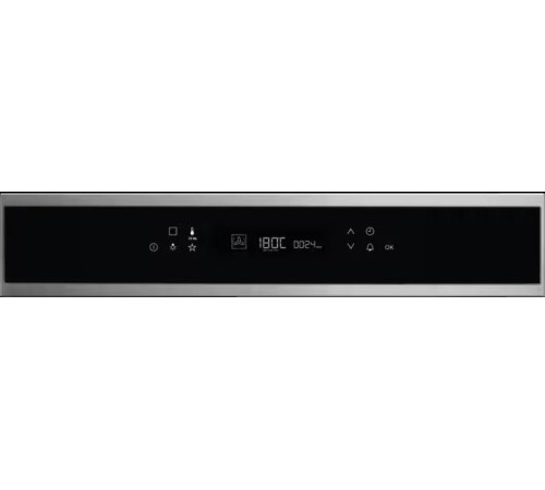Встраиваемые электрические духовки ELECTROLUX/ Встраиваемый духовой шкаф с конвекцией, объем 72 л, 11 режимов, 9 автопрограмм, очистка пиролитическая, 4 стекла в дверце, направляющие проволочные + телескопические (1 уровень), термощуп, сенсорное управлени