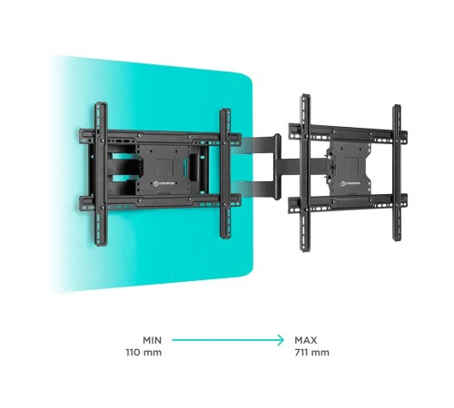 Кронштейн ONKRON/ 40-75" макс 400*600 наклон -5°/+15° поворот ±180° Макс нагрузка 68,2кг, от стены 110-711мм Кронштейн ONKRON/ 40-75" макс 400*600 наклон -5°/+15° поворот ±180° Макс нагрузка 68,2кг, от стены 110-711мм