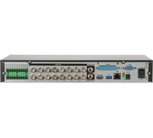 16-канальный HDCVI-видеорегистратор с FR Формат видеосигнала: HDCVI AHD TVI IP CVBS; отображение: до 5Мп; запись: до 5M-N@10к/с 1080N@25к/с; кодирование: AI/H.265+ H.265 H.264+ H.264; IP-каналы: до 24 каналов до 6Мп; накопители: 1 SATA III до 16Тбайт; вид