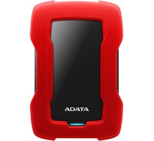 Внешний жесткий диск/ Portable HDD 2TB ADATA HD330 (Red), Silicone, USB 3.2 Gen1, 133x89x16mm, 190g /3 года/