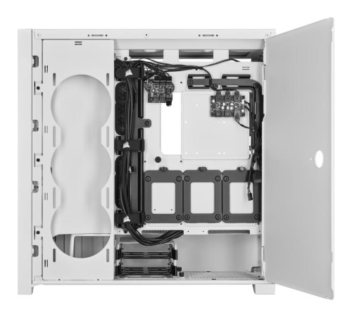 Корпус без блока питания/ Case Corsair iCUE 5000X RGB QL Edition, Midi-Tower, TG, 4x120mm RGB, 2xUSB-A 3.2, 1xUSB 3.2 Type-C, E-ATX, ATX, mATX, mITX White