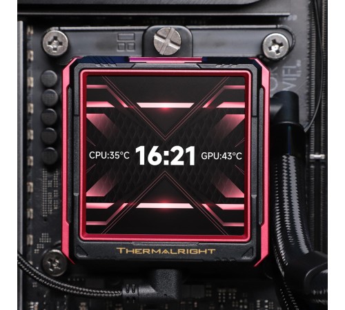 Водяное охлаждение для процессора/ Water Cooling System Thermalright Frozen Warframe 360 Ultra Black Argb (360mm, Black, ARGB/ Fans: 3x120mm, 70.84CFM, 22.1dBA, 2000RPM/ Pump height 60mm, 23dBA, 3000RPM, Rad thickness 27mm/ S: 1200, 1700, 1851, 2011, 2066