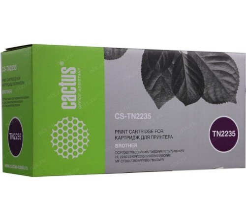 -/ Картридж лазерный Cactus CS-TN2235 TN-2235 черный (1200стр.) для Brother DCP7060/7060DR/7065/7065DNR