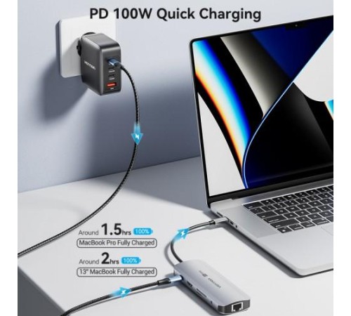 Мультифункциональный хаб Vention USB Type C 9 в 1 Мультифункциональный хаб Vention USB Type C 9 в 1