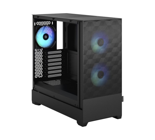 Корпус ПК без блока питания/ Case Fractal Design Pop Air RGB TG Clear Tint, Midi-Tower, 3x120mm RGB, 2xUSB-A 3.2 ATX, mATX, mITX Black