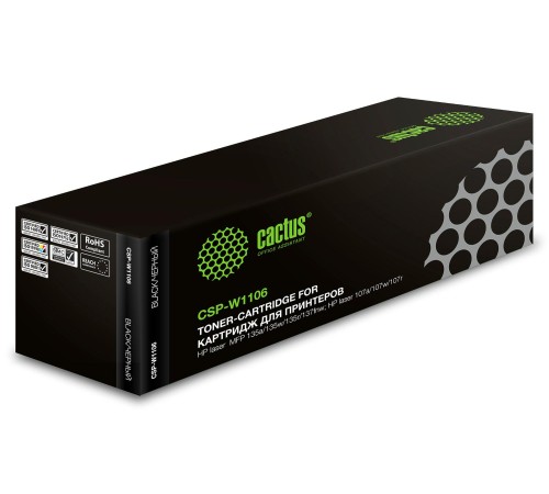 -/ Картридж лазерный Cactus CSP-W1106X черный (3000стр.) для HP Laser 107a/107r/107w/135a MFP/135r MFP/