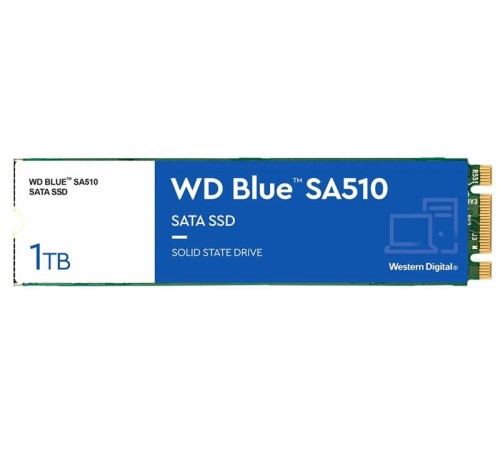 Твердотельный накопитель Western Digital SSD Blue SA510 1Tb M2.2280 SATA III WDS100T3B0B, 1 year Твердотельный накопитель Western Digital SSD Blue SA510 1Tb M2.2280 SATA III WDS100T3B0B, 1 year