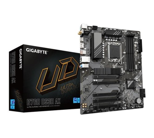 Материнская плата GIGABYTE B760 DS3H AX, LGA1700, B760, 4*DDR5, 4*SATA, 2*M.2, 1*USB 3.2, 4*USB 2.0, Type-C, 5*PCIx16, HDMI+DP, ATX