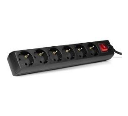 Фильтр SVEN Optima 1,8 м (6 розеток) черный, цветная коробка/ Surge Protector  SVEN Optima 1,8 m (6 outlets) black, color box