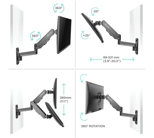 ONKRON кронштейн для телевизора и монитора 13"-34" дюймов настенный, черный G150 ONKRON кронштейн для телевизора и монитора 13"-34" дюймов настенный, черный G150