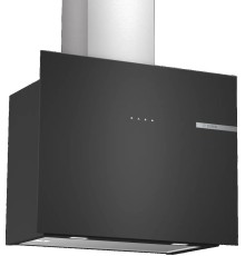 Вытяжка BOSCH Serie 4, настенная вытяжка, 60см, черная (короб цвета нержавеющая сталь), 1 мотор, производительность до 650 м3/ч, режим отвода/циркуляции (требуется установка комплекта), 3 ступени мощности, отвод воздуха по краям, сенсорное управление Touc