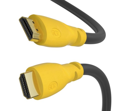 GCR Кабель 15.0m HDMI 2.0, желтые коннекторы, HDR 4:2:0, Ultra HD, 4K 60 fps 60Hz/5K*30Hz, 3D, AUDIO, 18.0 Гбит/с, 28/28 AWG, 3 X экран GCR-HM341-15.0m