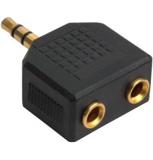 Greenconnect Переходник-разветвитель аудио jack 3,5 mm/2*jack 3,5 mm, M/F, GCR-AVA05, черный