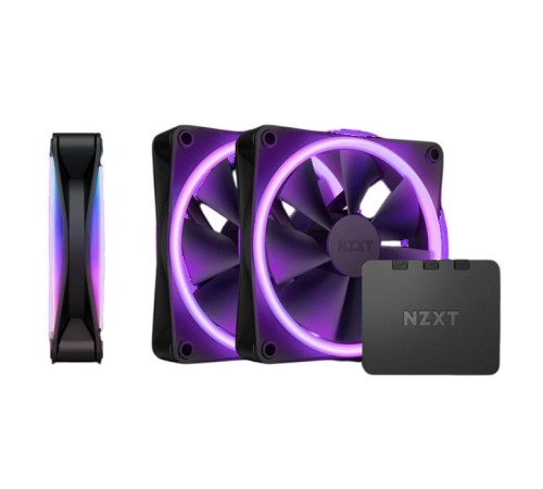 Кулер для корпуса ПК/ Case Cooler NZXT F120 RGB DUO Triple Pack (120x120x25mm, 4-pin PWM, RGB, 48.58CFM, 29dBA, 1800RPM, White, 3pcs)