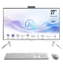Моноблок MSI Modern AM273Q AI AiO 27" WQHD (2560x1440)IPS AG Non-touch, Core Ultra 5 125U (1.3GHz), 16Gb DDR5(2*8GB), 512GB SSD M.2, Intel UHD, WiFi, BT, camera, WirelessKB&mouse Eng/Rus, No OS,1y,White