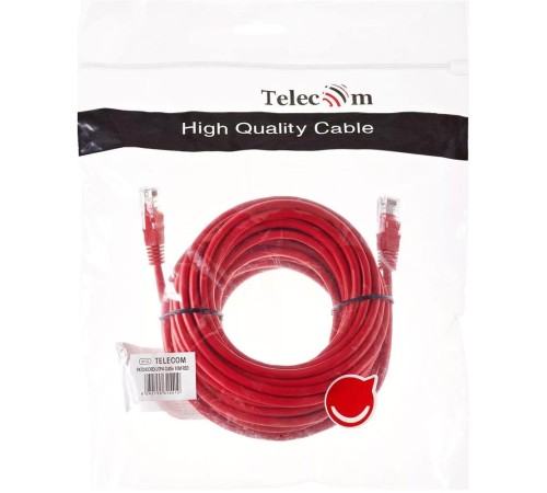 Патчкорд/ Патчкорд литой "Telecom" UTP кат.5е 10,0м красный