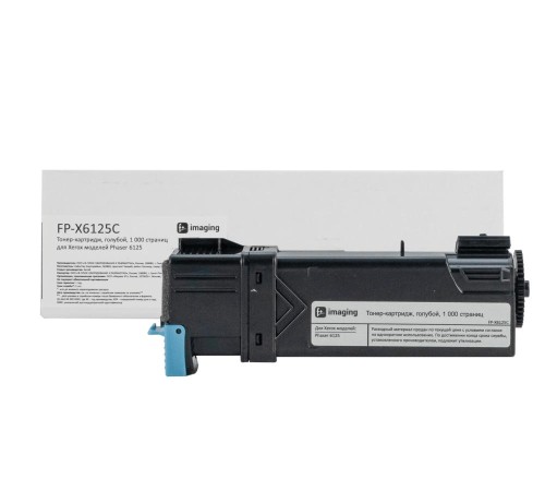 Тонер-картридж F+ imaging, голубой, 1 000 страниц, для Xerox моделей Phaser 6125 (аналог 106R01335), FP-X6125C