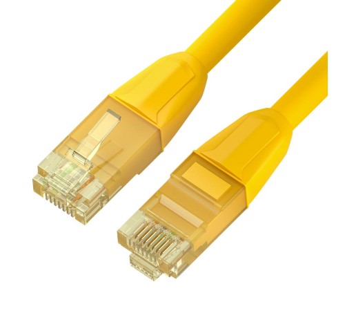 GCR Патч-корд прямой 0.3m LSZH UTP кат.6, желтый, 24 AWG, литой без фиксатора, ethernet high speed, RJ45, T568B, GCR-53026
