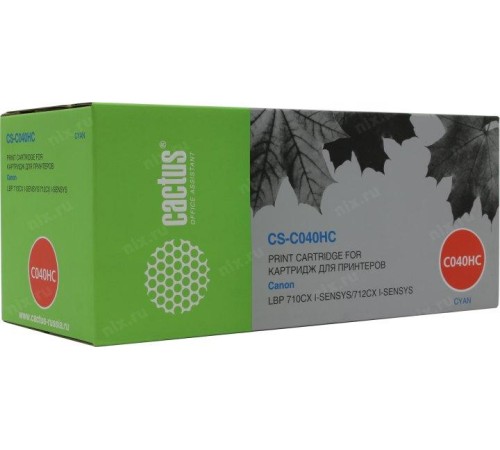 -/ Картридж лазерный Cactus CS-C040HC 040 H C голубой (10000стр.) для Canon LBP 710CX/712CX I-Sensys