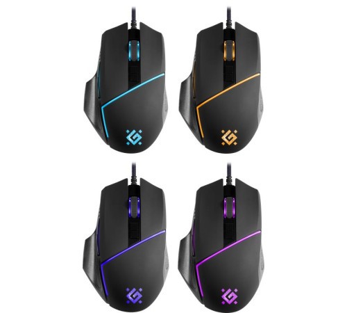 Defender Проводная игровая мышь Warfame GM-880L RGB,8кнопок,12800dpi