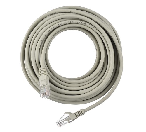 Патч-корд/ Патч-корд GoPower RJ-45 (m)-RJ-45 (m) 20.0м кат.5е ПВХ 26AWG CCA серый в пакете (1/20)