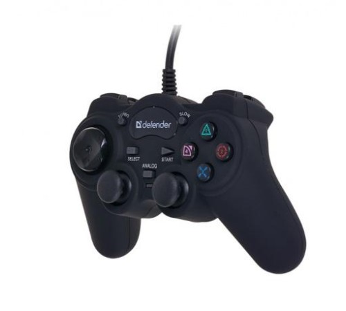 Defender Проводной геймпад Game Racer Turbo RS3 USB-PS2/3, 12 кнопок, 2 стика