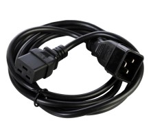 Кабель с разъемом С19 - С20 на проводе ПВС 3*2.5 1.8 метра. черный/ Cable with connector C19 - C20 on wire PVC 3 * 2.5 1.8 meter. Black