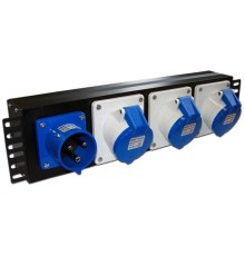 Блок розеток Блок розеток 19", 1-фазный без выключателя, 32A / 250V,1х3 IEC309, без шнура питания, с вилкой IEC309