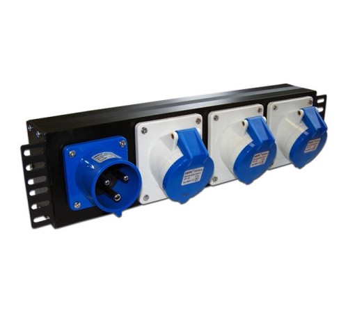 Блок розеток Блок розеток 19", 1-фазный без выключателя, 32A / 250V,1х3 IEC309, без шнура питания, с вилкой IEC309 Блок розеток Блок розеток 19", 1-фазный без выключателя, 32A / 250V,1х3 IEC309, без шнура питания, с вилкой IEC309
