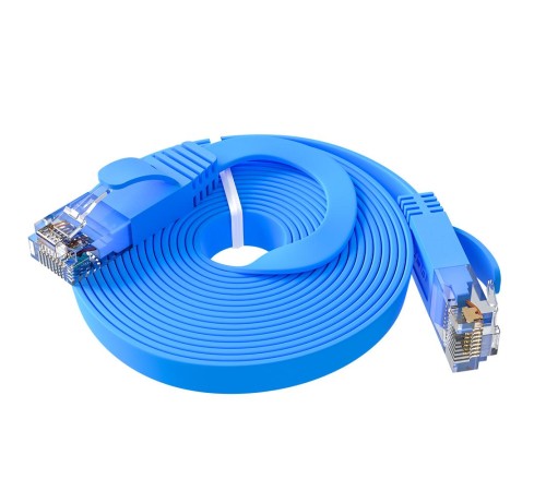 GCR Патч-корд PROF плоский прямой 0.3m, UTP медь кат.6, синий, 30 AWG, ethernet high speed 10 Гбит/с, RJ45, T568B, GCR-53086 GCR Патч-корд PROF плоский прямой 0.3m, UTP медь кат.6, синий, 30 AWG, ethernet high speed 10 Гбит/с, RJ45, T568B, GCR-53086